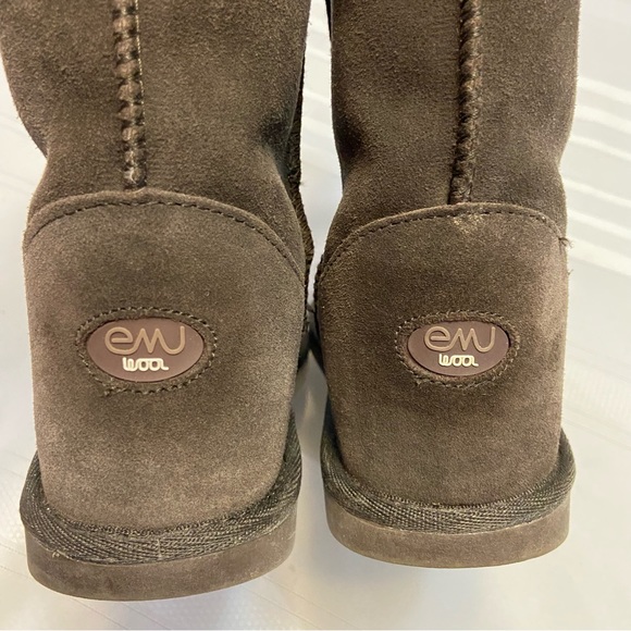 EMU Wool Lined Dark Brown Womens Mid calf Boots EUC size W7 - Picture 5 of 9